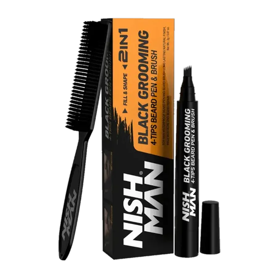 BEARD PEN & BEARD BRUSH BLACK