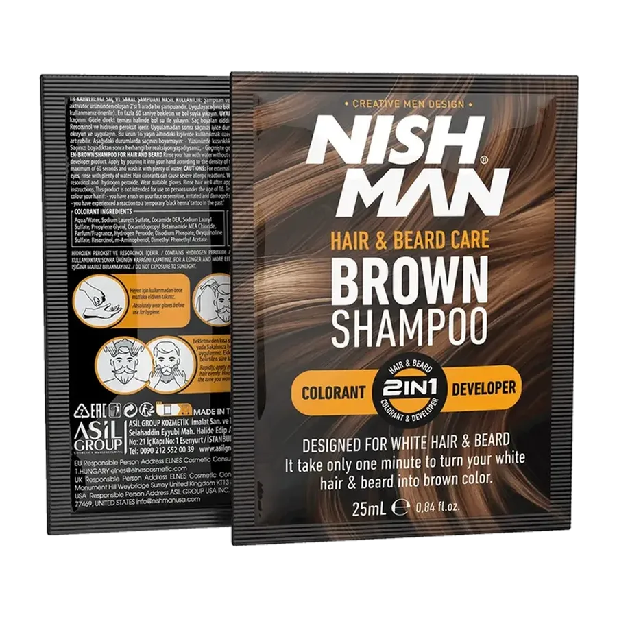BROWN SHAMPOO SACHETS 25 ML (10PCS/BOX)